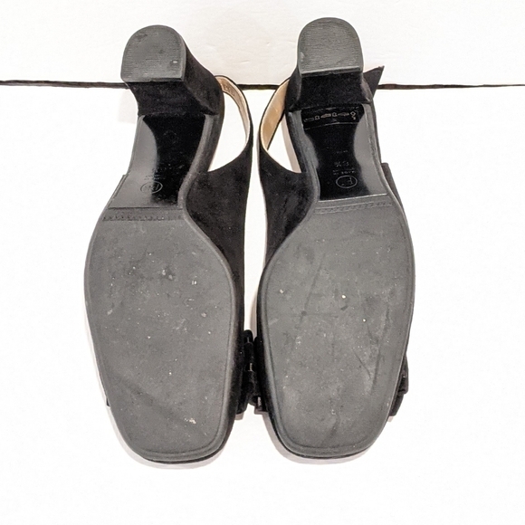 PETER Kaiser black suede sling back heels sz 6.5 - Picture 7 of 16